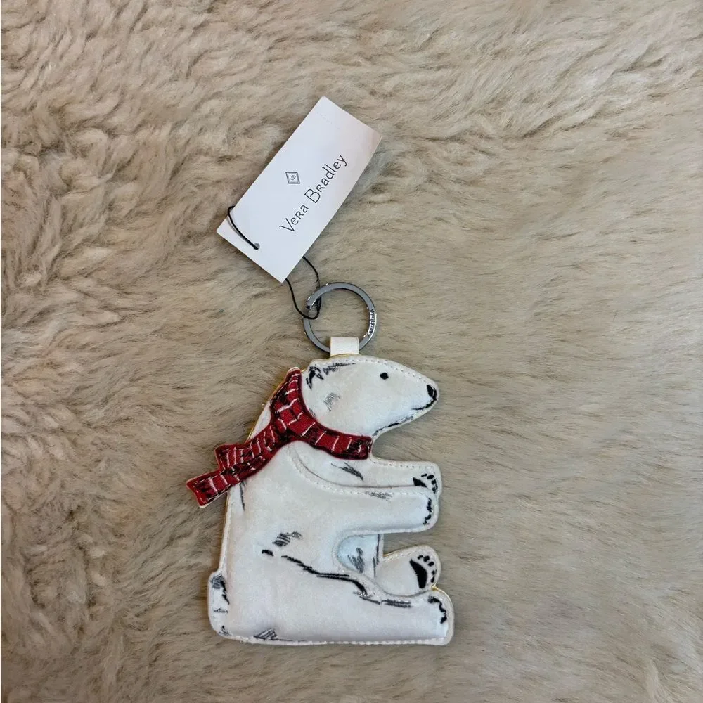 Vera Bradley White and Red Polar Bear Key Holder